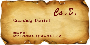 Csanády Dániel névjegykártya